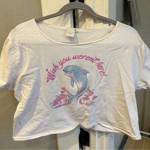 ASOS plus graphic cropped tee